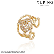 14551 neueste Gold elegante Fingerring Designs Diamant Zirkon 18 Karat Gold Farbe Ringe mit Stein für Mädchen